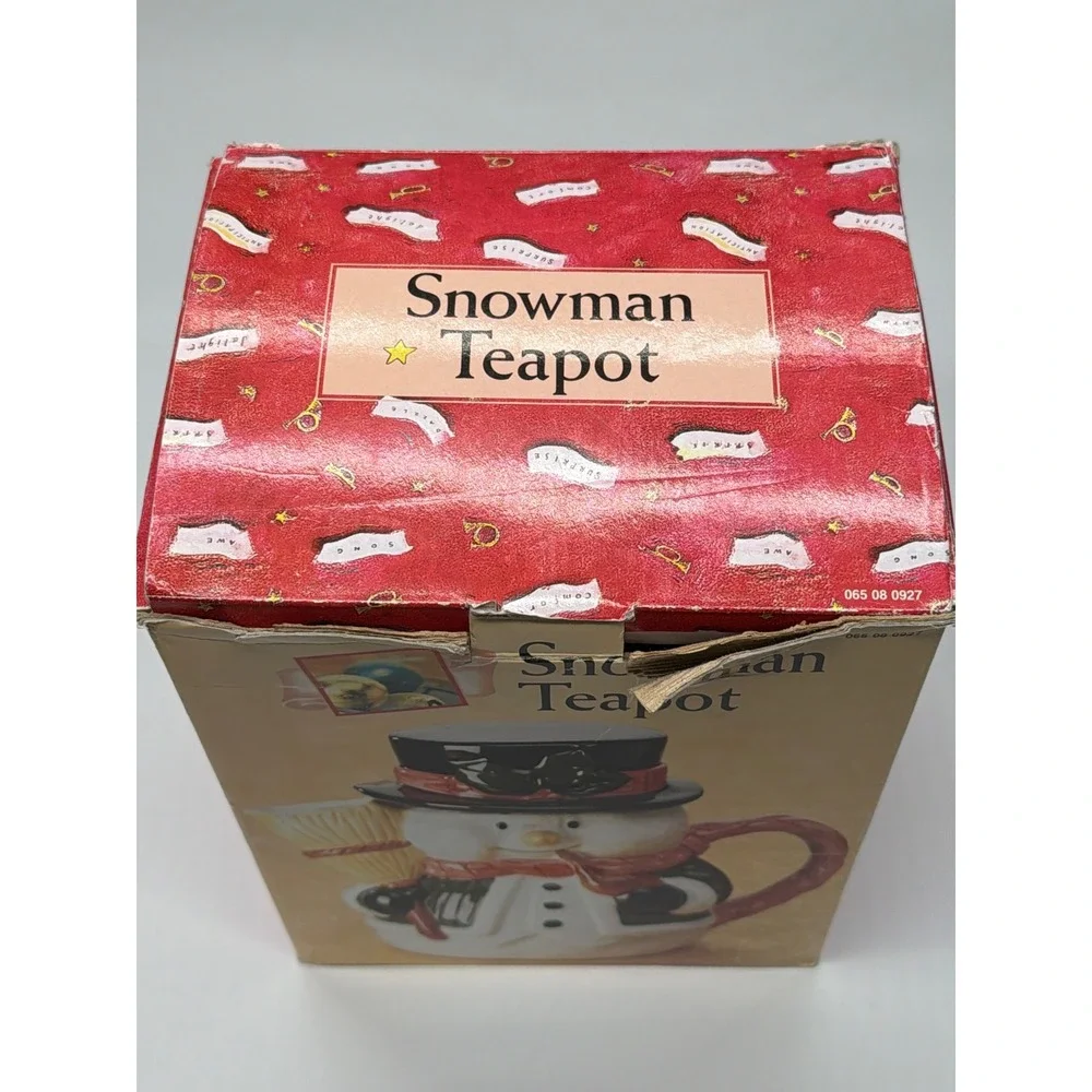 Snowman Teapot Ceramic‎ Five Cup Capacity Holiday Kitchenware King May